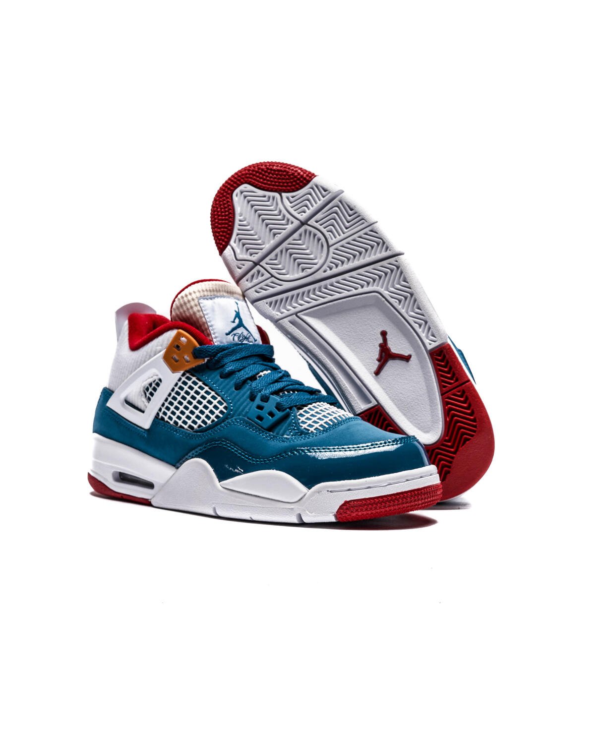 Jordan 4 red shop white and blue